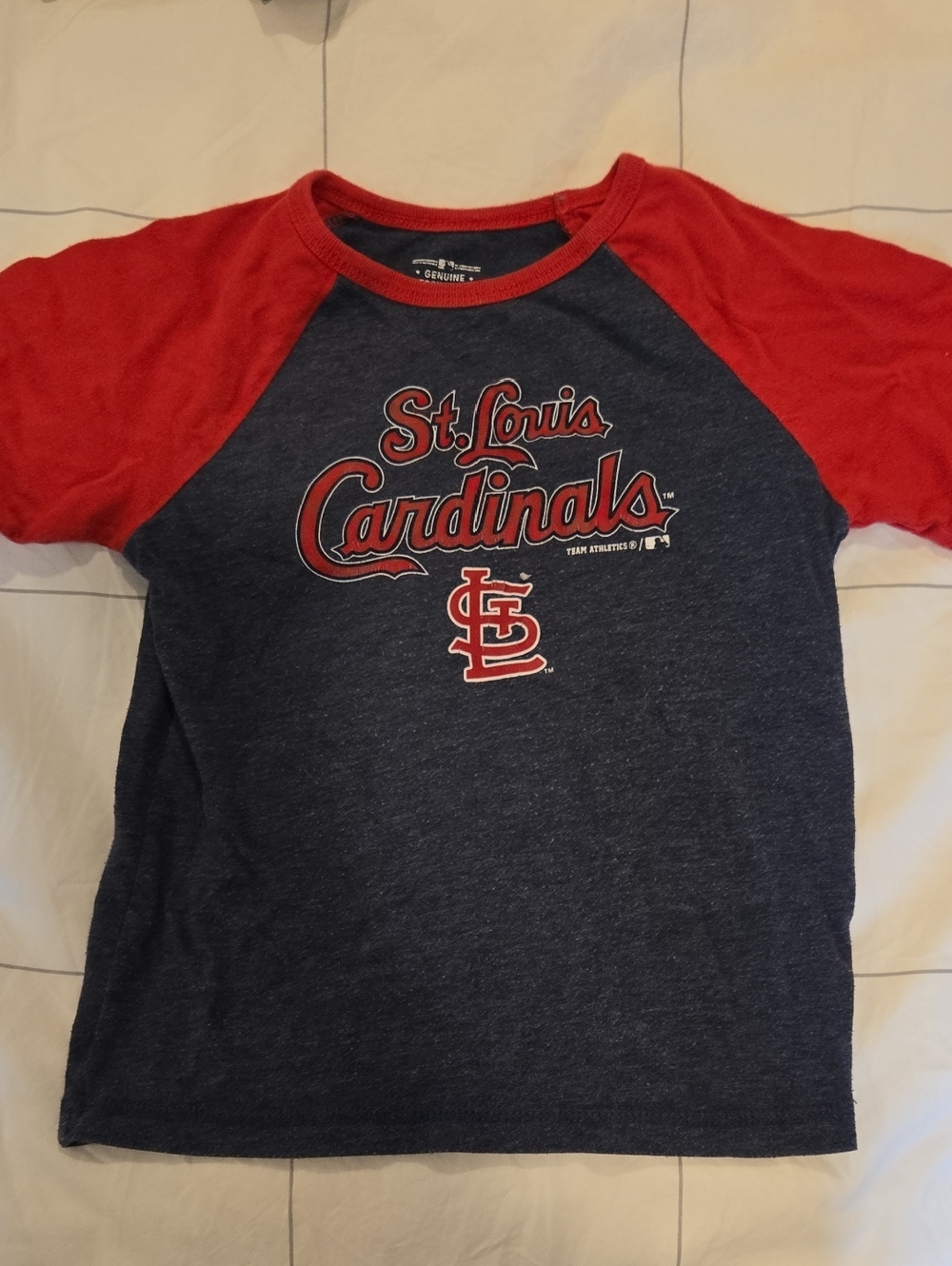 St. Louis Cardinals Kids Raglan Tee - Navy & Red